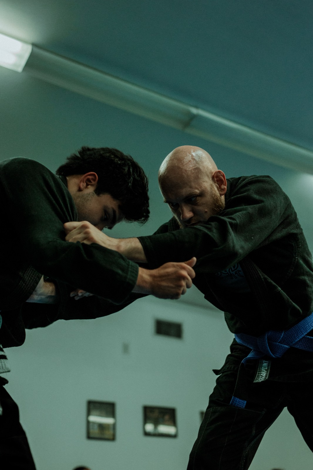 Vasquez Jiu-Jitsu students battling for grips during gi sparring